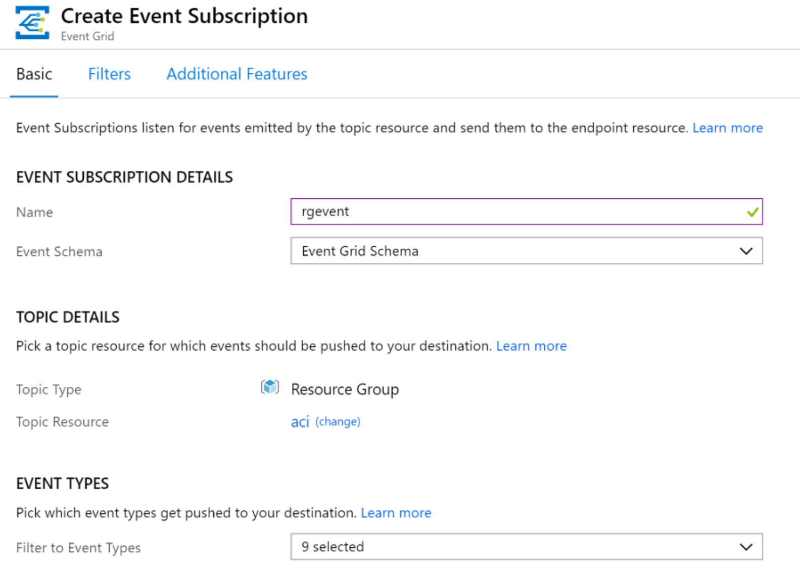 Event Grid Subscription